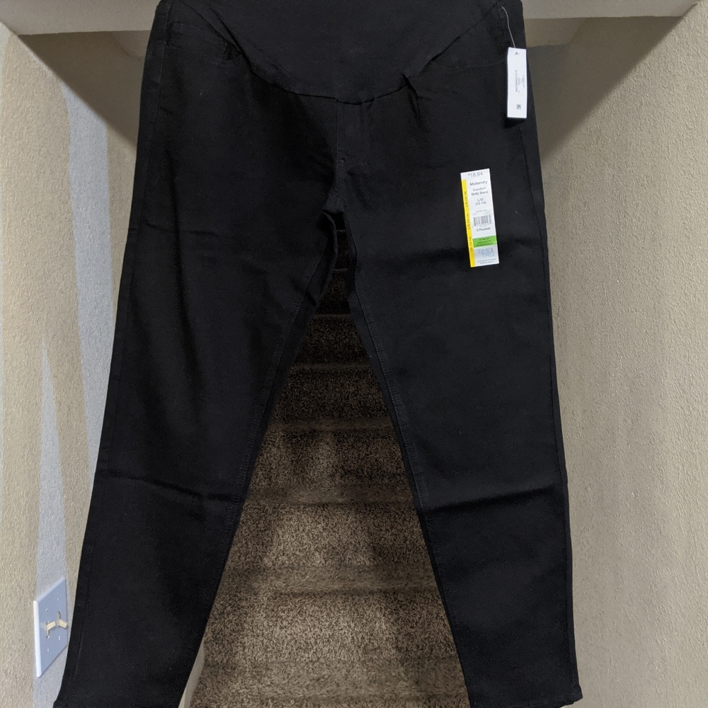 NWT Black High Rise Maternity Skinny Jeans large